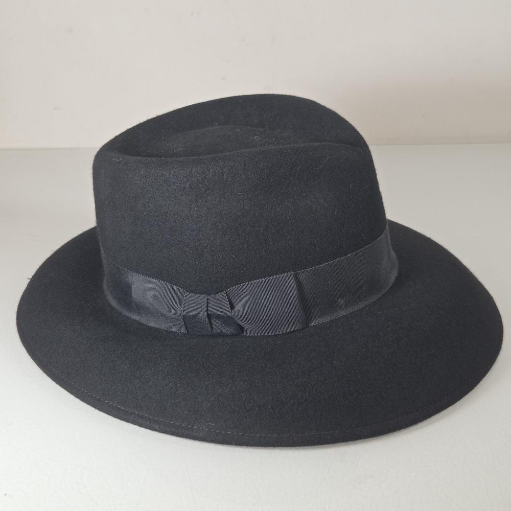 Vintage Eric Javits Black Wool Felt Fashion Hat